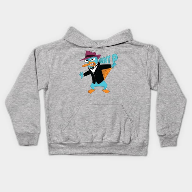 Agent P in a Tux Kids Hoodie by polliadesign